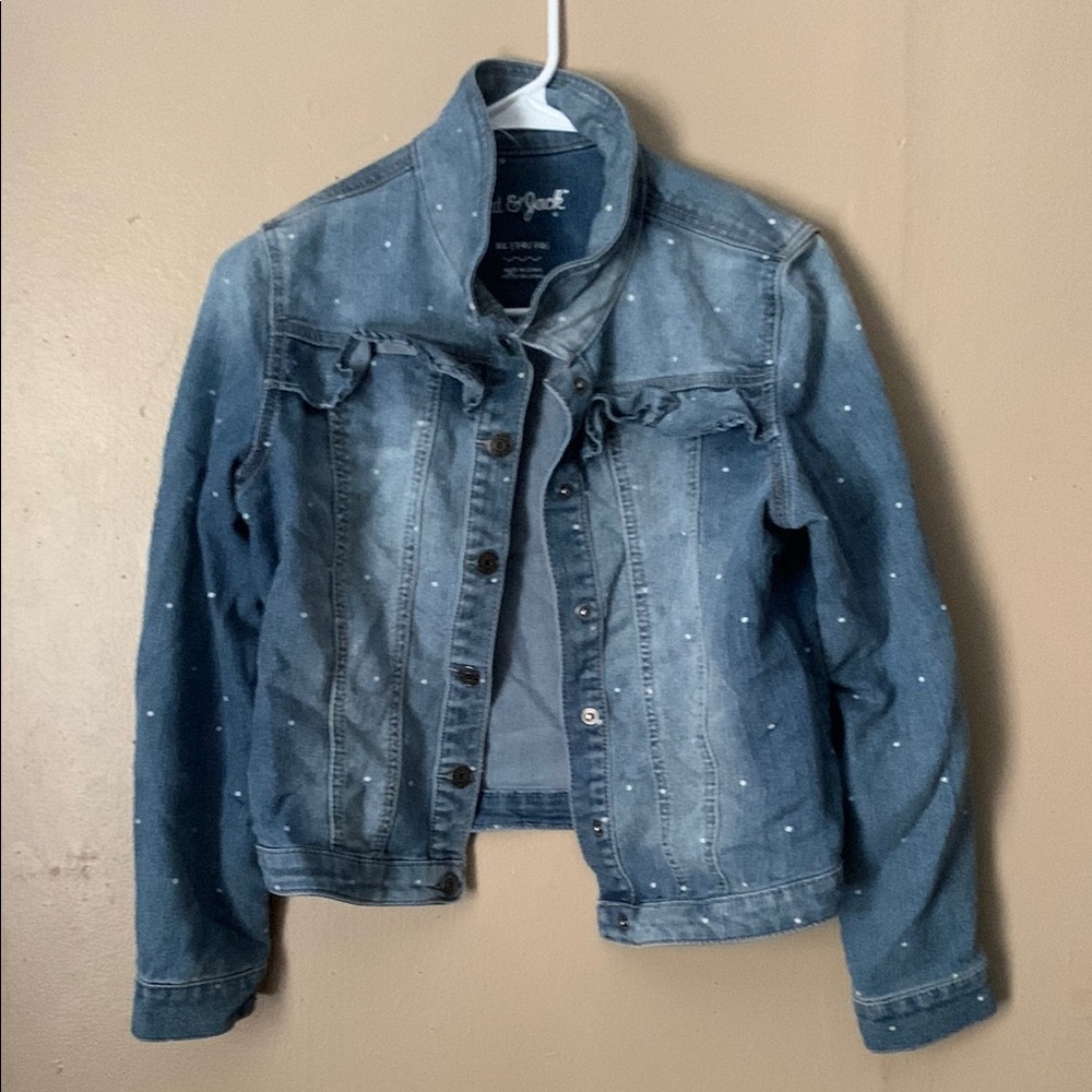 Weomens Denim Jacket with Polka Dots